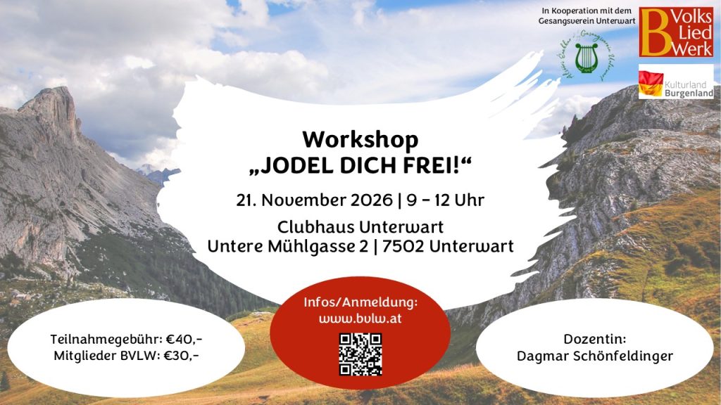 Workshop Jodeln Unterwart mit Dagmar Schönfeldinger am 21. November 2026